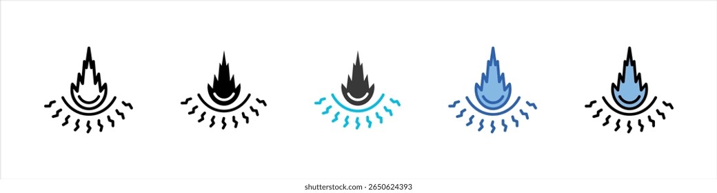 Ilustración multiestilo de paquete de iconos de impacto