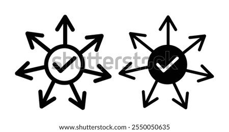 Impact Icon set in black filled and line.