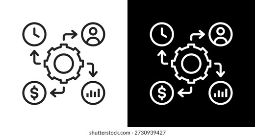 Conjunto de iconos de impacto. Diseño de línea limpia con versiones claras y oscuras para uso versátil