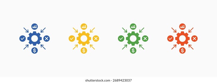 Conjunto de iconos de impacto Color Colección de estilo múltiple