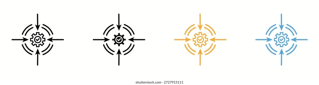 Símbolo de impacto. Vector de integración y éxito. Ilustración vectorial.