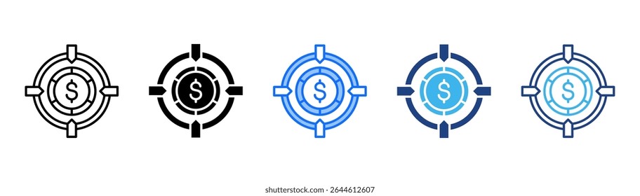 Impact Investing icon set multiple style collection