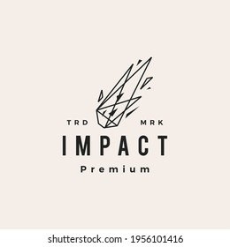 impact meteor hipster vintage logo vector icon illustration