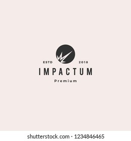 impact meteor logo hipster retro vintage label vector icon illustration
