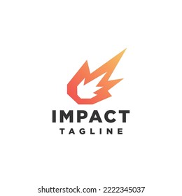 Impact meteor logo icon design template