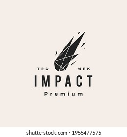 impact meteor spark hipster vintage logo vector icon illustration