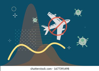 Impact Of Novel Coronavirus On Airline Industry - Illustration As EPS 10 File