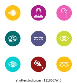 Impact on vision icons set. Flat set of 9 impact on vision vector icons for web isolated on white background