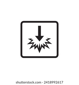 Impact protection icon, impact resistance simple illustration on white background..eps