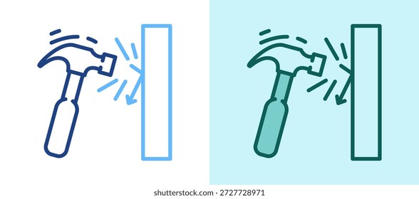 Ícone de proteção contra impacto branco Ilustração de vetor verde