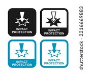 Impact protection logo badge design set. Suitable for product label