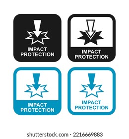 Impact protection logo badge design set. Suitable for product label