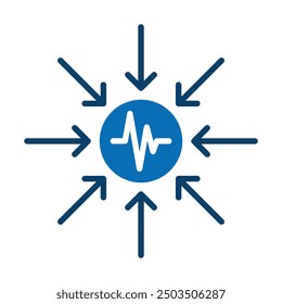 Ilustración vectorial de línea de icono de pulso de impacto