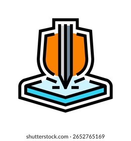 resistente ao impacto ícone de cor vetor. sinal de invólucro resistente ao impacto. ilustração de símbolo isolado