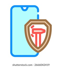 Icono de color de la carcasa resistente a los impactos. Vector de carcasa resistente a los impactos. ilustración de símbolo aislado
