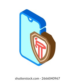 Carcasa resistente al impacto Icono de Vector isométrico. Carcasa resistente al impacto. Ilustración de símbolo aislado