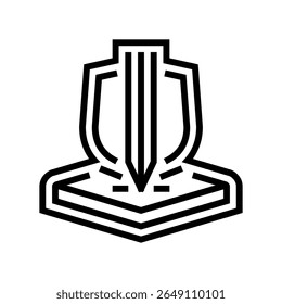 vetor de linha de invólucro resistente a impactos. sinal de invólucro resistente a impactos. símbolo de contorno isolado ilustração preta
