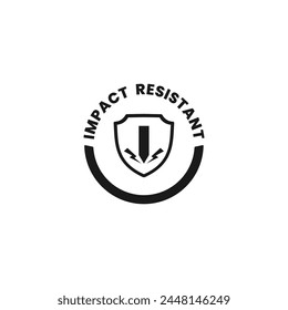 Impact resistant icon or Impact resistant symbol vector isolated. Best Impact resistant icon for product, apps, websites, print design, and more.