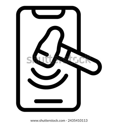 Impact resistant mobile glass icon outline vector. Cellular screen protector. Smartphone safeguarding fortified protection