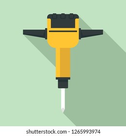 Impact rock drill icon. Flat illustration of impact rock drill vector icon for web design