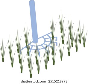 impact sprinklers with 3D diffusion arm isometric concept, water Pressure Release Valve vector icon design Lawn Gardening symbol Farm and Plant sign agriculture and horticulture equipment illustration