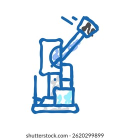 teste de impacto materiais engenharia ícone doodle esboço vetor. teste de impacto materiais sinal de engenharia. símbolo isolado ilustração