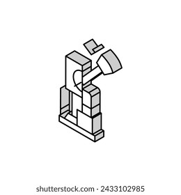 impact testing materials engineering isometric icon vector. impact testing materials engineering sign. isolated symbol illustration