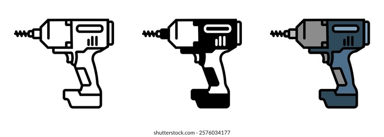 Impact wrench delivers high torque output for loosening or tightening bolts and nuts effortlessly.