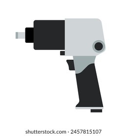 Impact Wrench for Efficient Automotive Repairs, Flat Vector Illustration Design