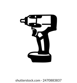 Impact Wrench Glyph Icon, Vector illustration