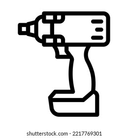 impact wrench line icon vector. impact wrench sign. isolated contour symbol black illustration