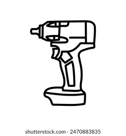 Impact Wrench Outline Icon, Vector illustration