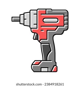 impact wrench tool color icon vector. impact wrench tool sign. isolated symbol illustration