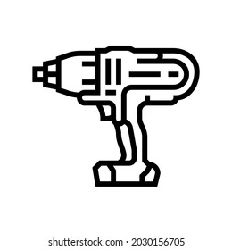 impact wrench tool line icon vector. impact wrench tool sign. isolated contour symbol black illustration