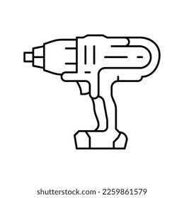 impact wrench tool line icon vector. impact wrench tool sign. isolated contour symbol black illustration