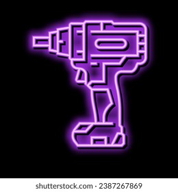 impact wrench tool neon light sign vector. impact wrench tool illustration