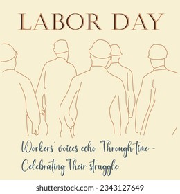 Impactful International Labor Day poster - Workers' Voices Echo Through Time - Celebrating Their Struggle