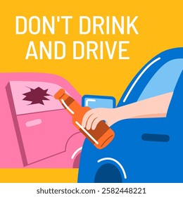 Impactful road safety illustration raising awareness on drunk driving risks.