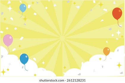 Impactful yellow party frame background material