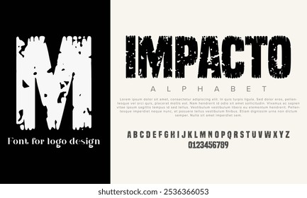 Fuente del alfabeto del Vector de Impacto para el diseño del logotipo
