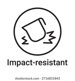 Icono resistente a los impactos. Símbolo de línea de Vector para un Sitio web, tarjeta de producto, presentación y App móvil, embalaje o instrucción. Signo de esquema editable