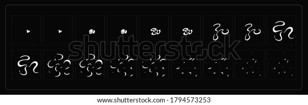 Impacts Explosion Animation Sprites Smoke Explosion Stock Vector ...