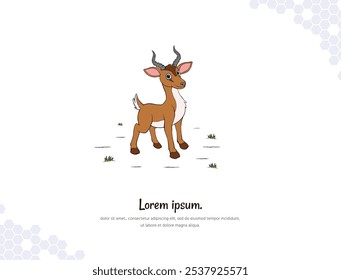 Impala Cartoon  vector art for wall decoration landscape. vector illustration simple image. collection of Animal cartoon illustrations. for room decoration, events, etc