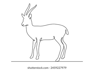 Impala kontinuierliche einzeilige Zeichnungs-Vektorillustration 