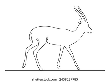 Impala continuous one line drawing vector illustration 
