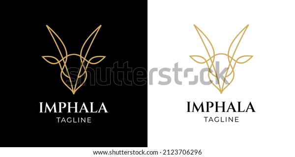 Impala Deer Head Logo\
Monoline Style