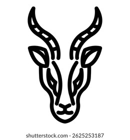 Icono de la gacela de Impala. Icono de Vector de gacela impala para Diseño web aislado sobre fondo blanco