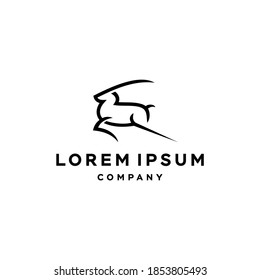impala gazelle logo icono ilustración vector en el estilo de arte de la línea de moda, salto del diseño del logo rápido de ciervos 