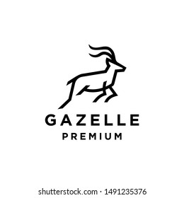 Impala Gazelle Logo Run Jump Lone Stock Vector (Royalty Free ...