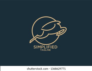 impala gold line jump stylish logo icon designs vector